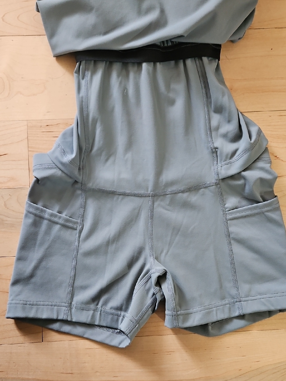 Avia Sage Green Scoop Neck Athletic Mini Dress With Built In Bra And Shorts XS - Picture 4 of 5